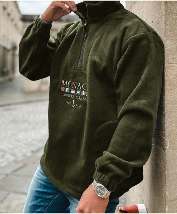 winter and spring alphabet embroidered thick casual men's hoodie